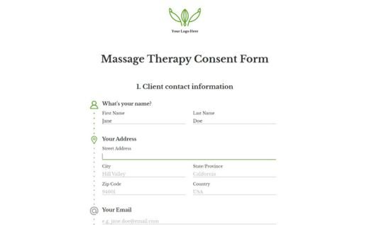 Massage Consent Form