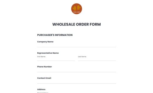 Wholesale Order Form
